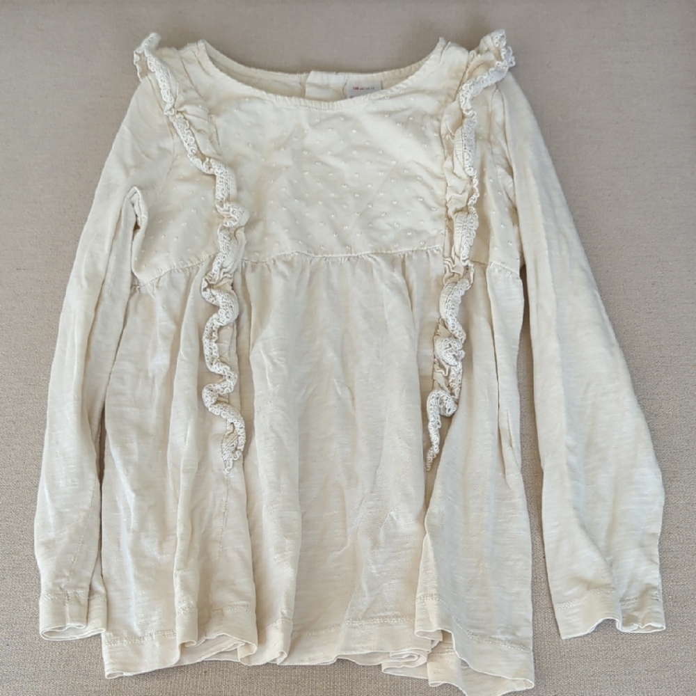 Hanna Andersson Cream Long Sleeve Tee